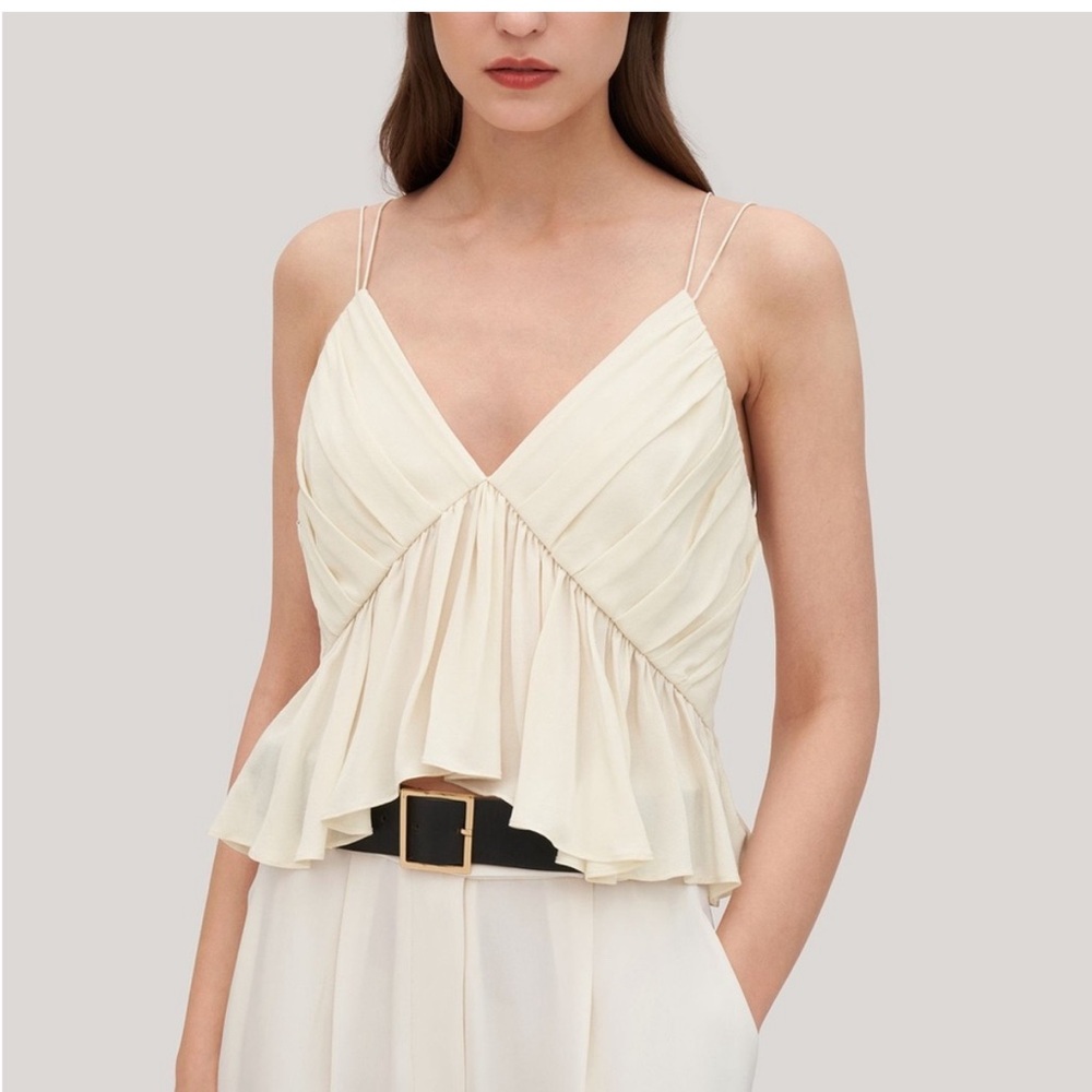NWT Lily silk Cream Sleeveless Top Size 2 fits like xs